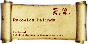 Rakovics Melinda névjegykártya